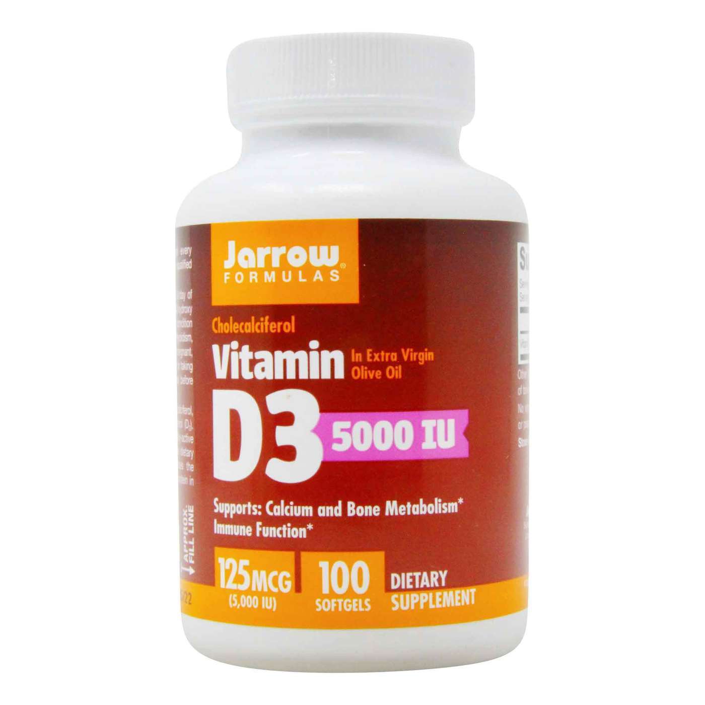 Jarrow Formulas Vitamin D3 5000 Iu 100 Softgels Evitamins Com