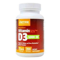 Jarrow Formulas Vitamin D3 - 1000 IU - 200 Softgels