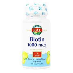 Kal Biotin 1000 mcg, Lemon - 50 Lozenges