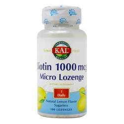 Kal Biotin 1000 mcg, Lemon - 100 Lozenges