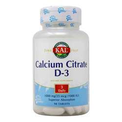 Kal Calcium Citrate wD-3 - 90 Tablets