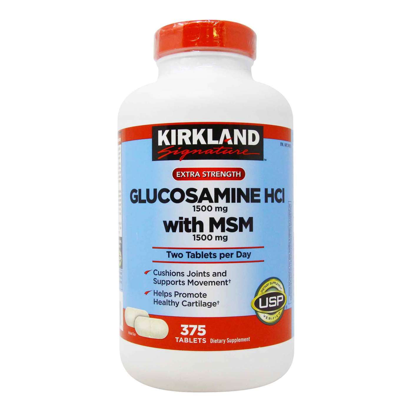 Kirkland Signature Glucosamine Hci With Msm 375 Tablets Evitamins Com