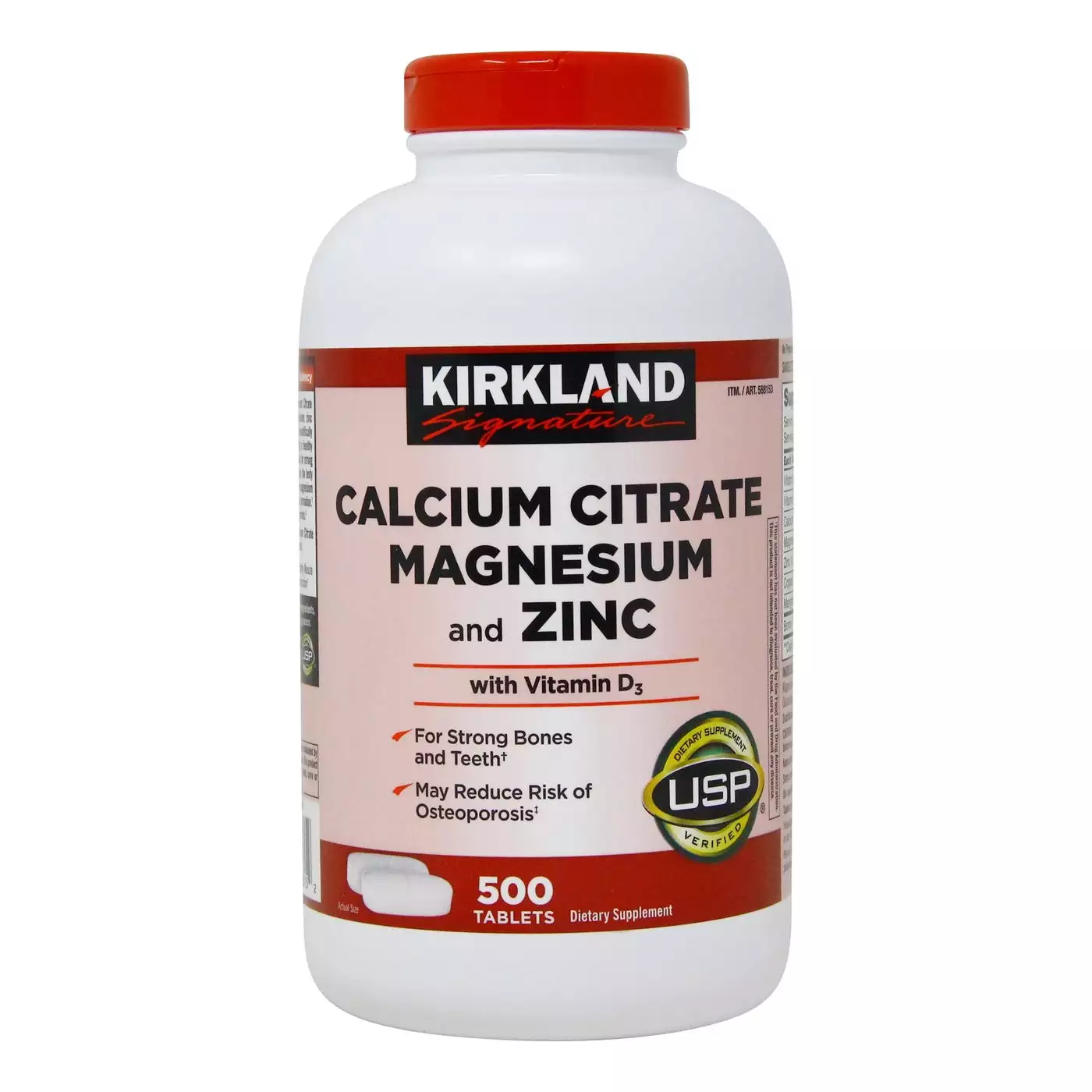 Kirkland Signature Calcium Citrate Magnesium and Zinc - 500 Tablets 