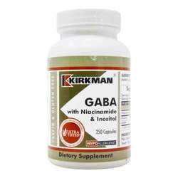 Kirkman Labs GABA with Niacinamide and Inositol, Hypoallergenic - 250 Capsules