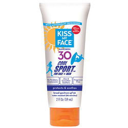 Kiss My Face Cool Sport for Face  Neck Sunscreen, SPF 30 - 2 oz