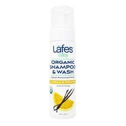 Lafe's Natural Body Care Organic Baby Kids Shampoo and Wash Vanilla Orange - 8 fl oz (237 ml)