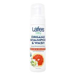 Lafe's Natural Body Care Organic Baby Kids Shampoo and Wash Jasmine Grapefruit  - 8 fl oz (237 ml)