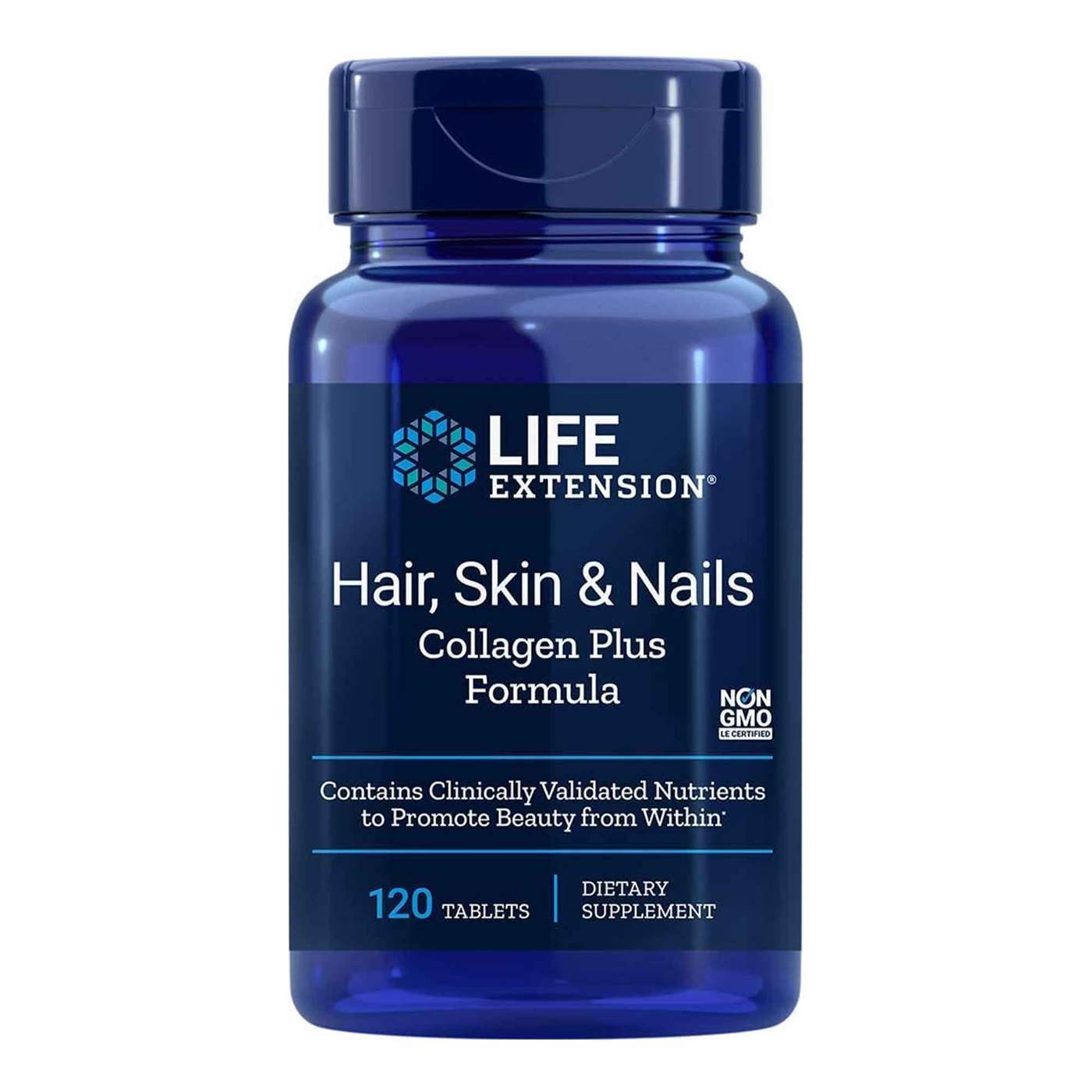 Life Extension Hair, Skin and Nails Collagen Plus Formula - 120 Tablets -  