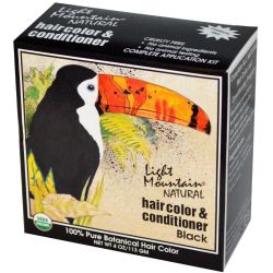 Light Mountain Natural Hair Color and Conditioner, Black - 4 oz