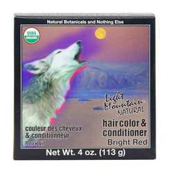 Light Mountain Natural Hair Color and Conditioner, Red - Bright - 4 oz (113 g)