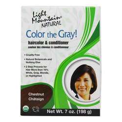 Light Mountain Color the Gray! Natural Hair Color and Conditioner, Chestnut - 7 oz (198 g)