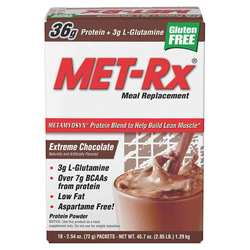 MET-Rx Meal Replacement, Extreme Chocolate - 18 - 2.54 oz Packets