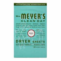 Mrs. Meyers Clean Day Dryer Sheets, Basil - 80 Sheets