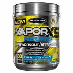 MuscleTech Vapor X5 Neuro Pre-Workout, Blueberry Lemonade - 30 Servings