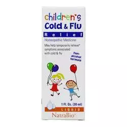 Natra-Bio儿童感冒和流感，无风味- 1液盎司(30毫升)