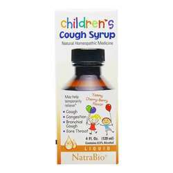 Natra-Bio儿童止咳糖浆，樱桃浆果- 4液盎司(120毫升)