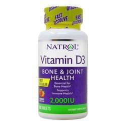 Natrol Vitamin D3, Strawberry - 2,000 IU - 90 Mini Tablets