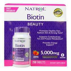 Natrol Biotin, Strawberry - 250 Tablets