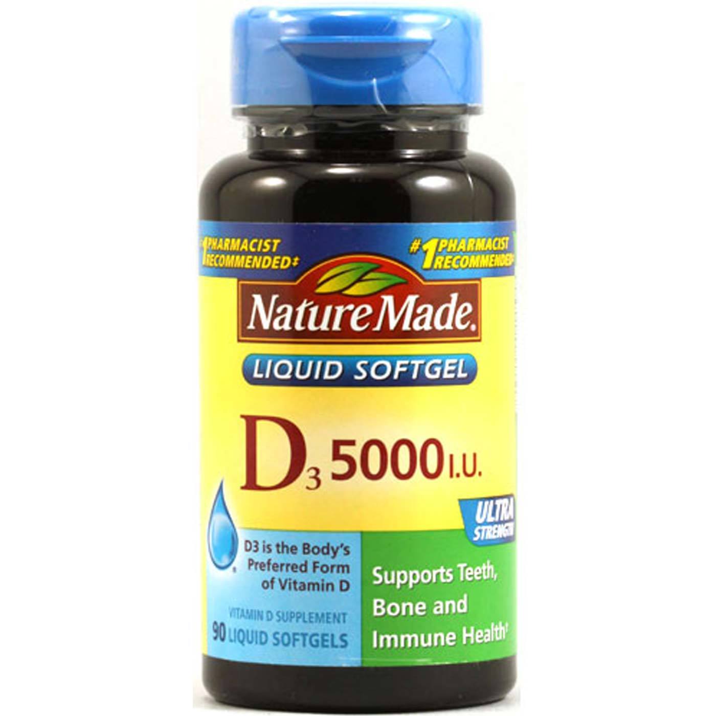 Nature Made Vitamin D3 5000 Iu 90 Liquid Softgels