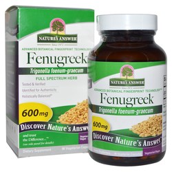 Nature's Answer Fenugreek Seed - 600 mg - 90 Vegetable Capsules