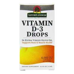 Nature's Answer Vitamin D3 Drops - 4,000 IU (100 mcg) - .5 oz (15 ml)
