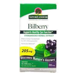 Nature's Answer Bilberry Standardized Extract - 205 mg - 90 Vegetarian Capsules