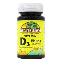 Nature's Blend Vitamin D3 - 2,000 IU (50 mcg) - 100 Softgels