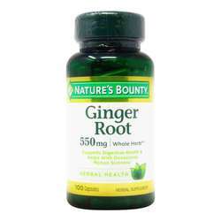 Nature's Bounty Ginger Root - 550 mg - 100 Capsules