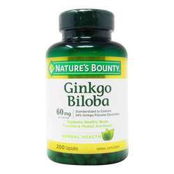 Nature's Bounty Ginkgo Biloba - 60 mg - 200 Capsules