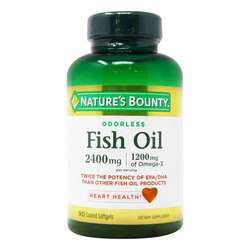 Nature's Bounty Odor-Less Fish Oil, 2,400 mg - 90 Coated Softgels