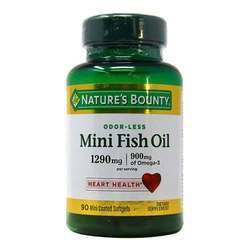 Nature's Bounty Odor-Less Mini Fish Oil - 90 Coated Softgels