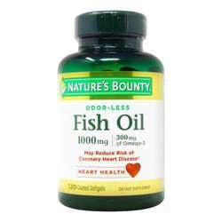 Nature's Bounty Odor-Less Fish Oil, 1,000 mg - 120 Coated Softgels