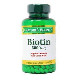 Nature's Bounty Super Potency Biotin - 5,000 mcg - 150 Rapid Release Softgels