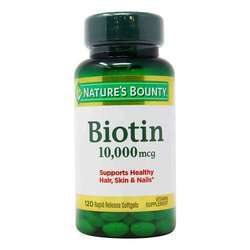 Nature's Bounty Biotin 10,000 mcg  - 120 Rapid Release Softgels