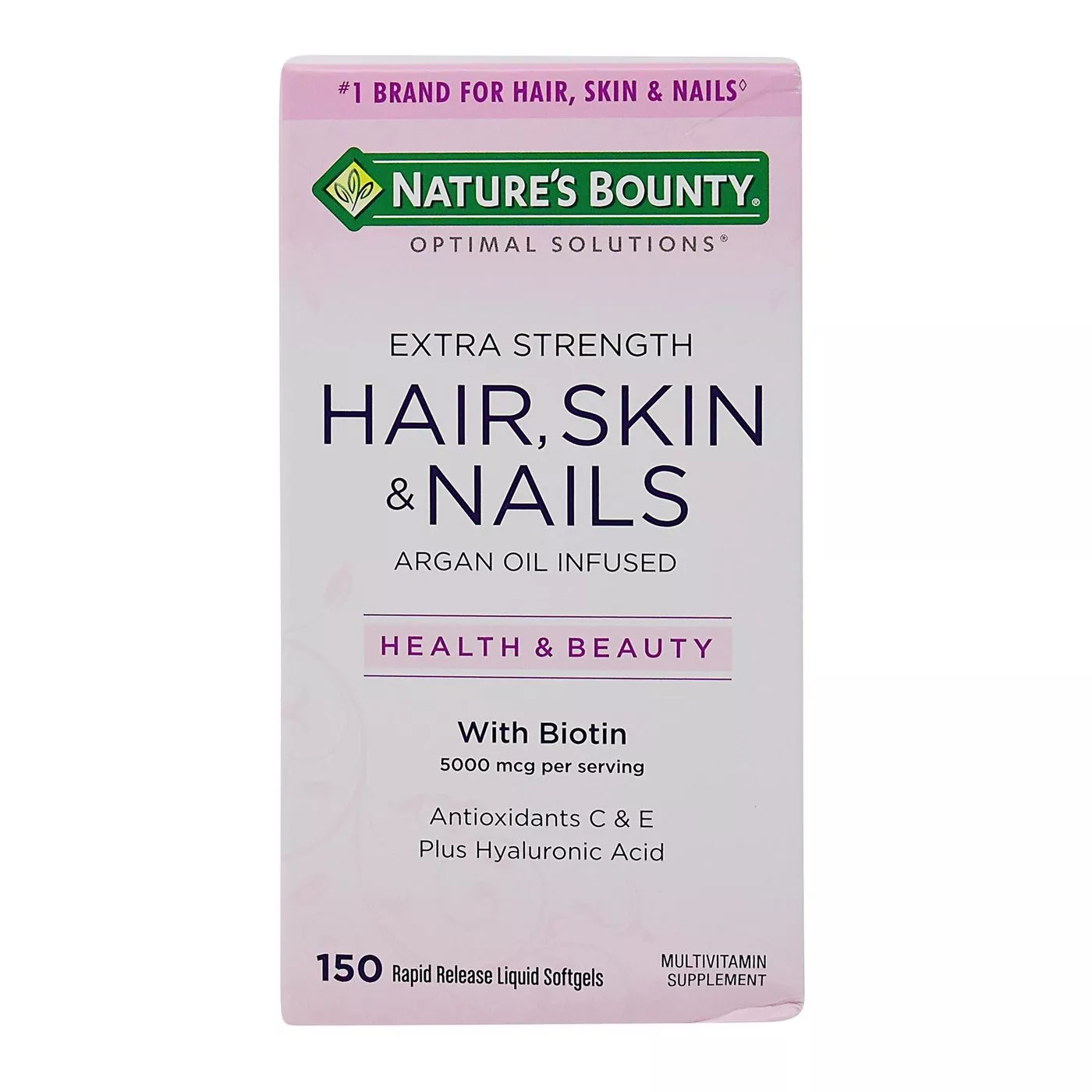 Nature's Bounty Optimal Solutions Extra Strength Hair- Skin Nails - 150  Liquid Softgels 