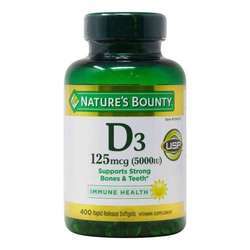 Nature's Bounty Vitamin D3 125 mcg (5000 IU) - 400 Rapid Release Softgels