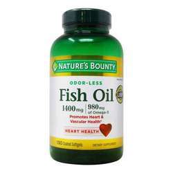 Nature's Bounty Odor-Less Fish Oil, 1,400 mg - 130 Coated Softgels