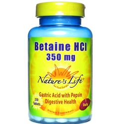 Nature's Life Betaine HCl 350 mg