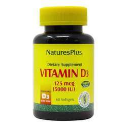 Nature's Plus Vitamin D3 - 125 mcg (5,000 IU) - 60 Softgels