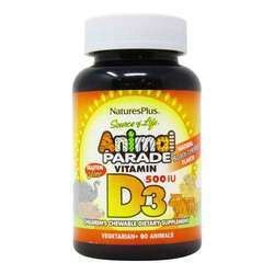 Nature's Plus Animal Parade Vitamin D3, Black Cherry - 500 IU - 90 Chewable Tablets