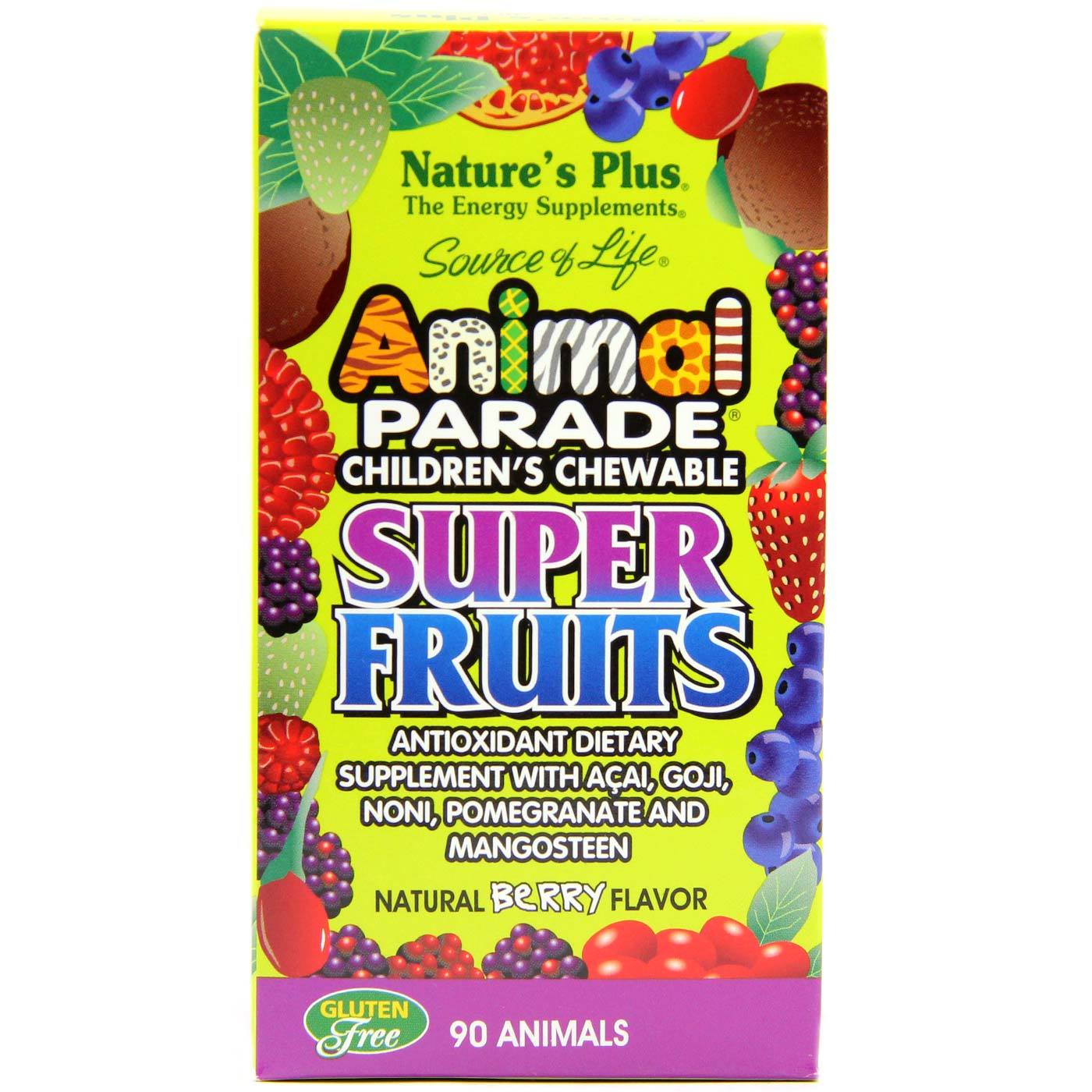 Nature's Plus Animal Parade Children's Super Fruits, Berry - 90 Gummies -  