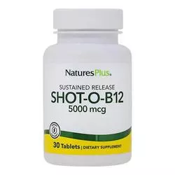 Nature's Plus Shot-O-B12，缓释- 5000微克- 30片