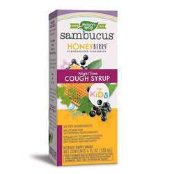 Nature's Way Sambucus Honeyberry Nighttime Cough Syrup for Kids, Nighttime Formula - 4 fl oz