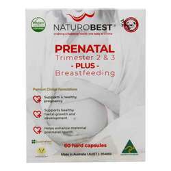 NaturoBest Prenatal Trimester 2  3 Plus Breastfeeding - 60 Hard Capsules