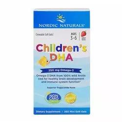 北欧自然儿童DHA，草莓-250 mg -360 Mini软凝胶
