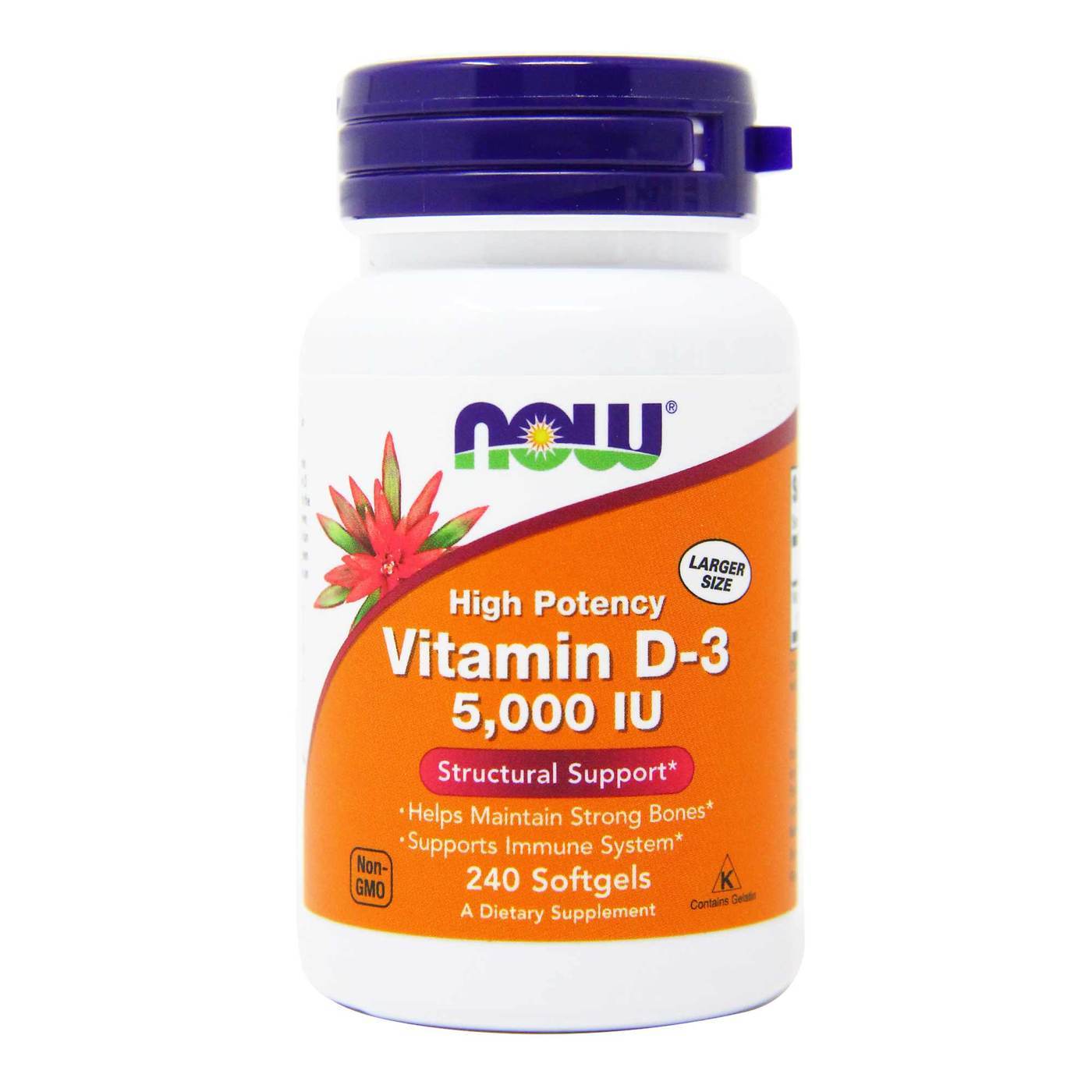 Now Foods Vitamin D3 - 5000 IU - 240 Softgels - eVitamins Malaysia
