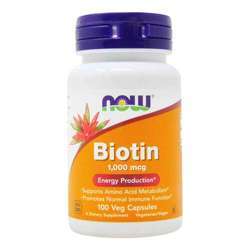 Now Foods Biotin - 1,000 mcg - 100 Veg Capsules