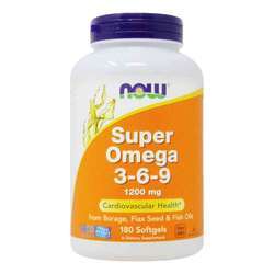 Now Foods Super Omega 3-6-9 - 1200 mg - 180 Softgels
