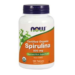 Now Foods Organic Spirulina 500 mg - 180 Tablets