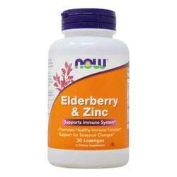 Now Foods Elderberry and Zinc - 30 Lozenges
